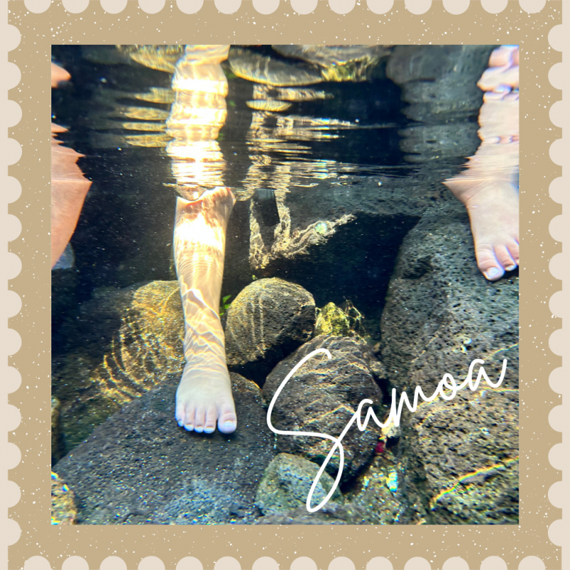 Samoa 10x10cm Photo Magnet or Decal - Cave Pool