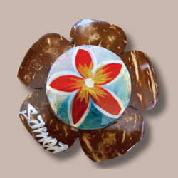 Round Flower Samoa Coconut Magnets
