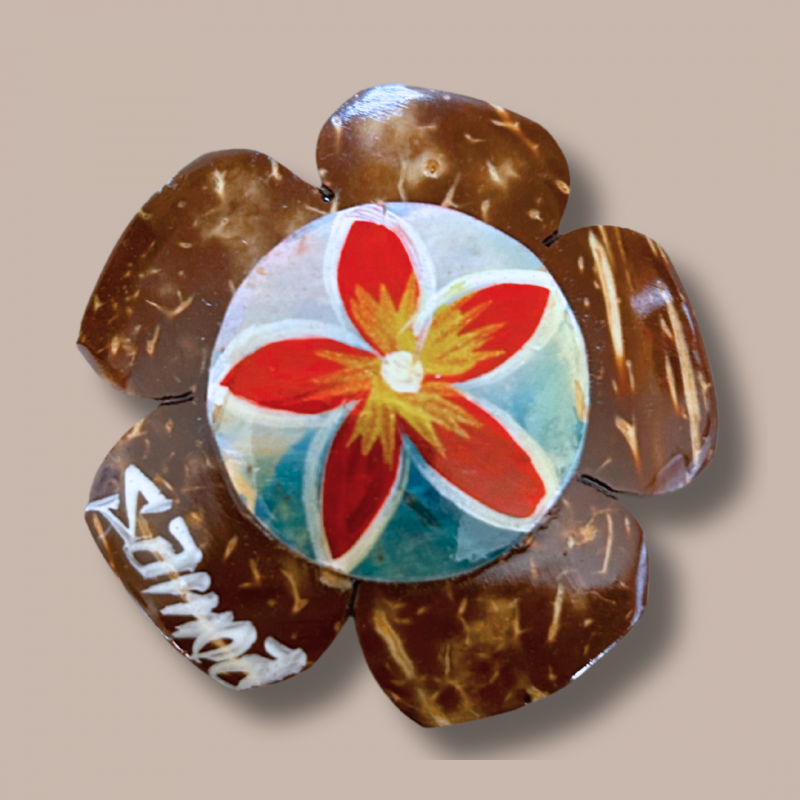 Round Flower Samoa Coconut Magnets