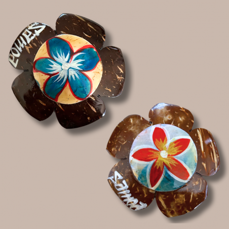 Round Flower Samoa Coconut Magnets