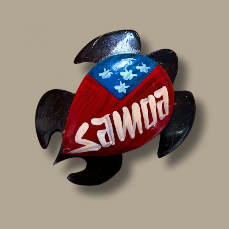 Turtle Samoa Flag Coconut Magnet